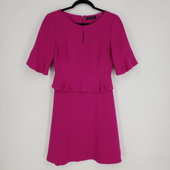 3/$25 Banana Republic Ruffle Dress 0 A Line Short Sleeves Cocktail Work Pink - Picture 1 of 11